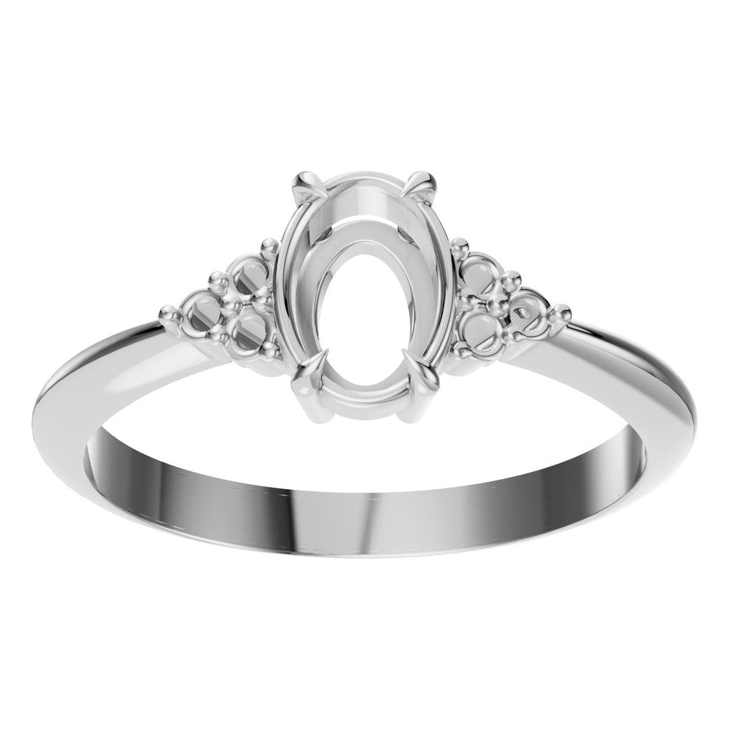 RI-9384 White Gold Ring UNSET - Front View
