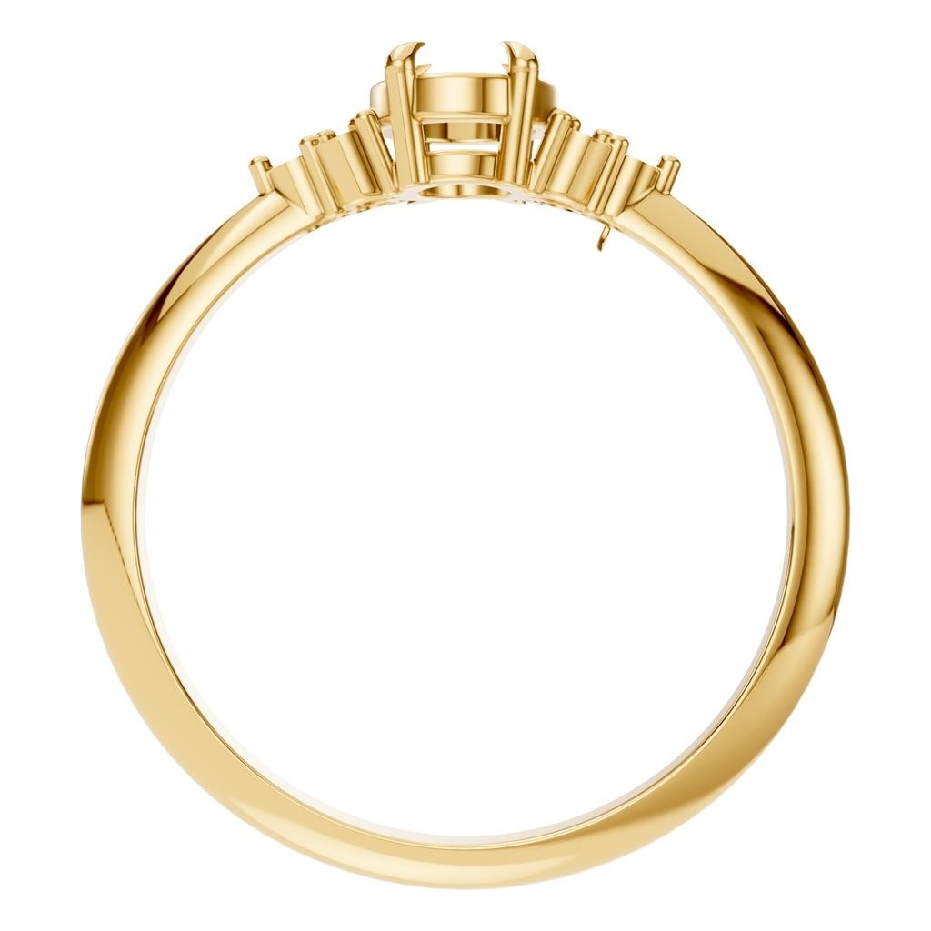 RI-9384 Yellow Gold Ring UNSET - Top View