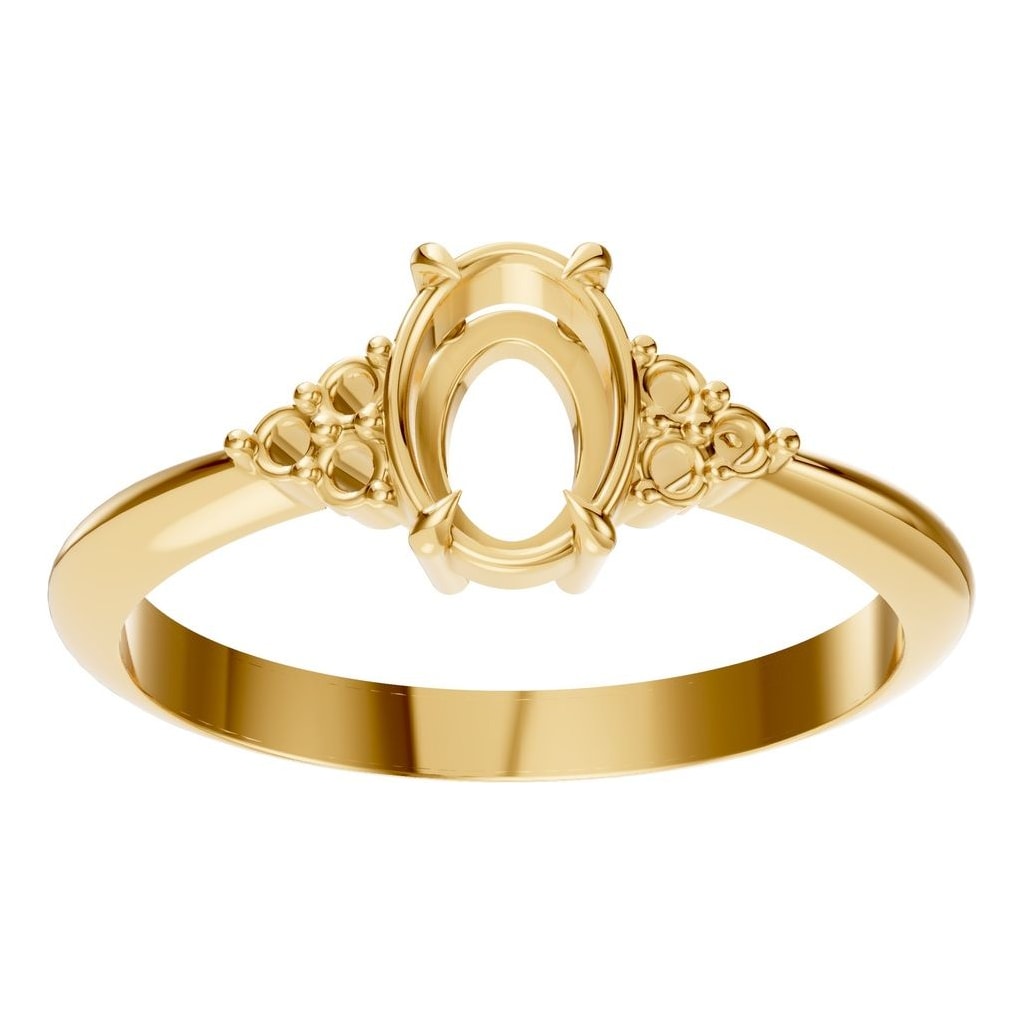 RI-9384 Yellow Gold Ring UNSET - Front View