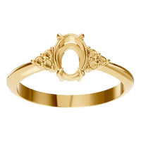 RI-9384 Yellow Gold Ring UNSET - Front View