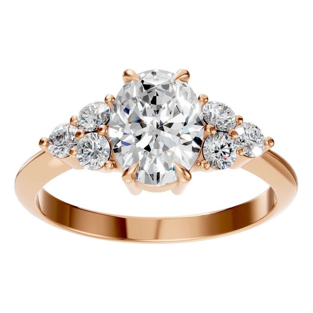 RI-9384 Rose Gold Ring SET - Front View