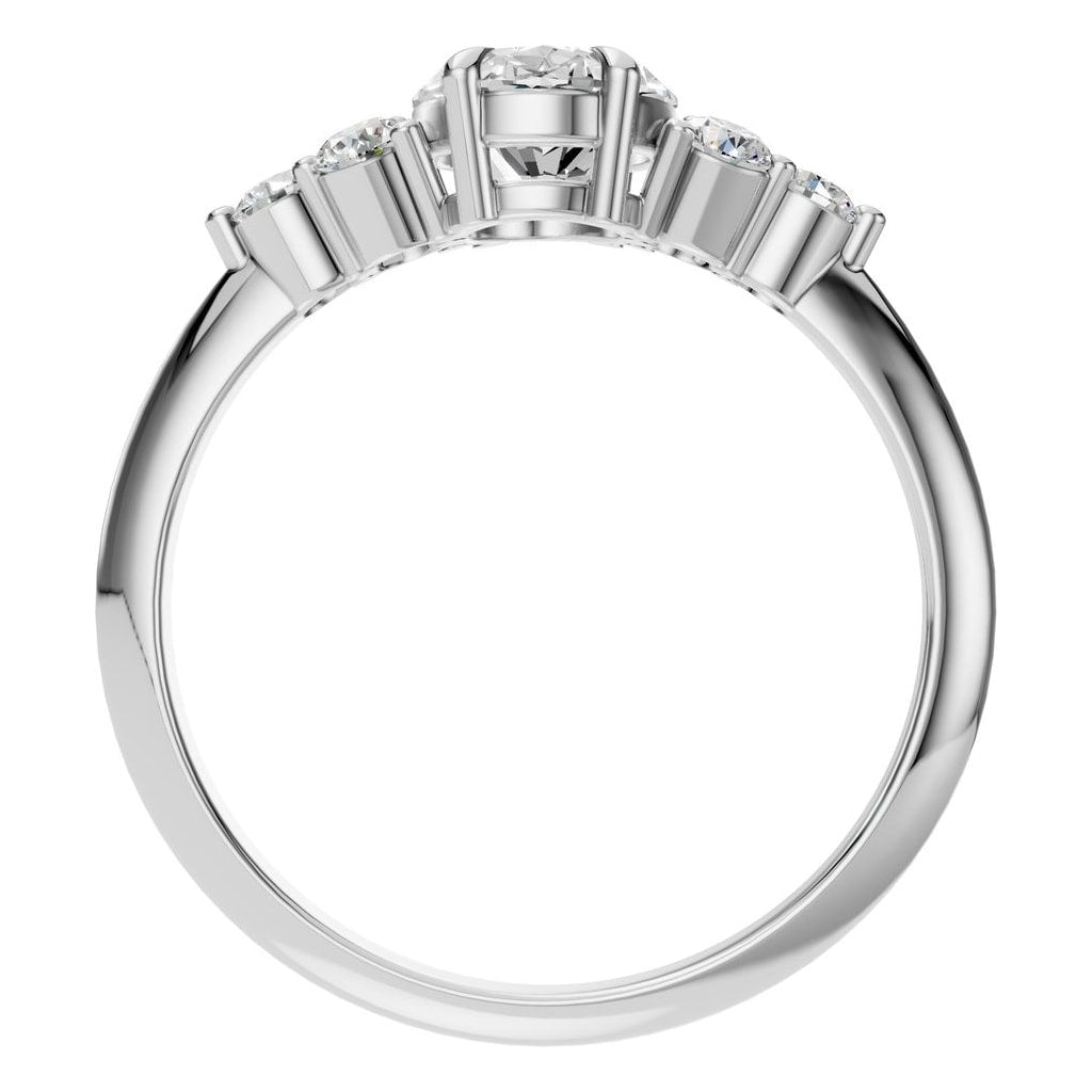 RI-9384 White Gold Ring SET - Top View