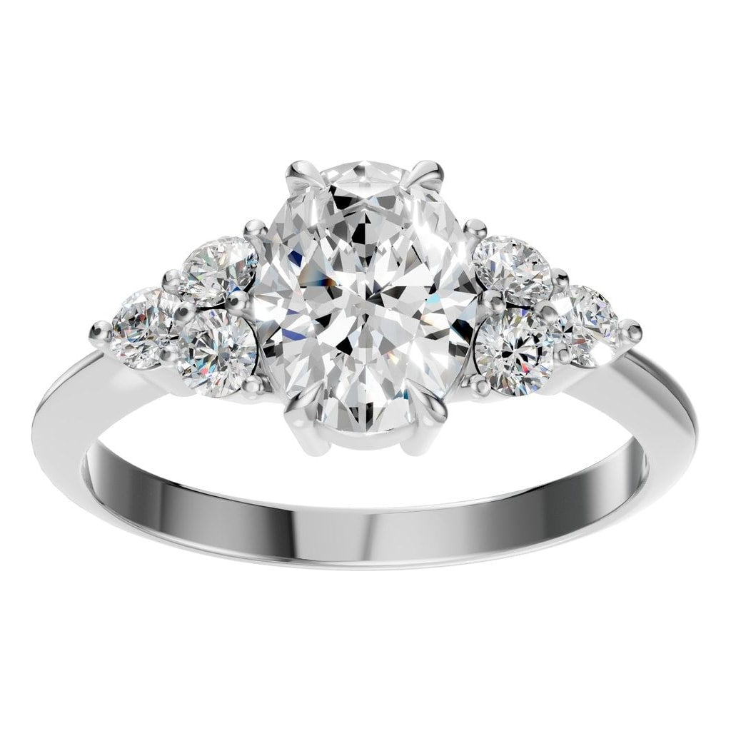 RI-9384 White Gold Ring SET - Front View