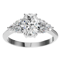 RI-9384 White Gold Ring SET - Front View