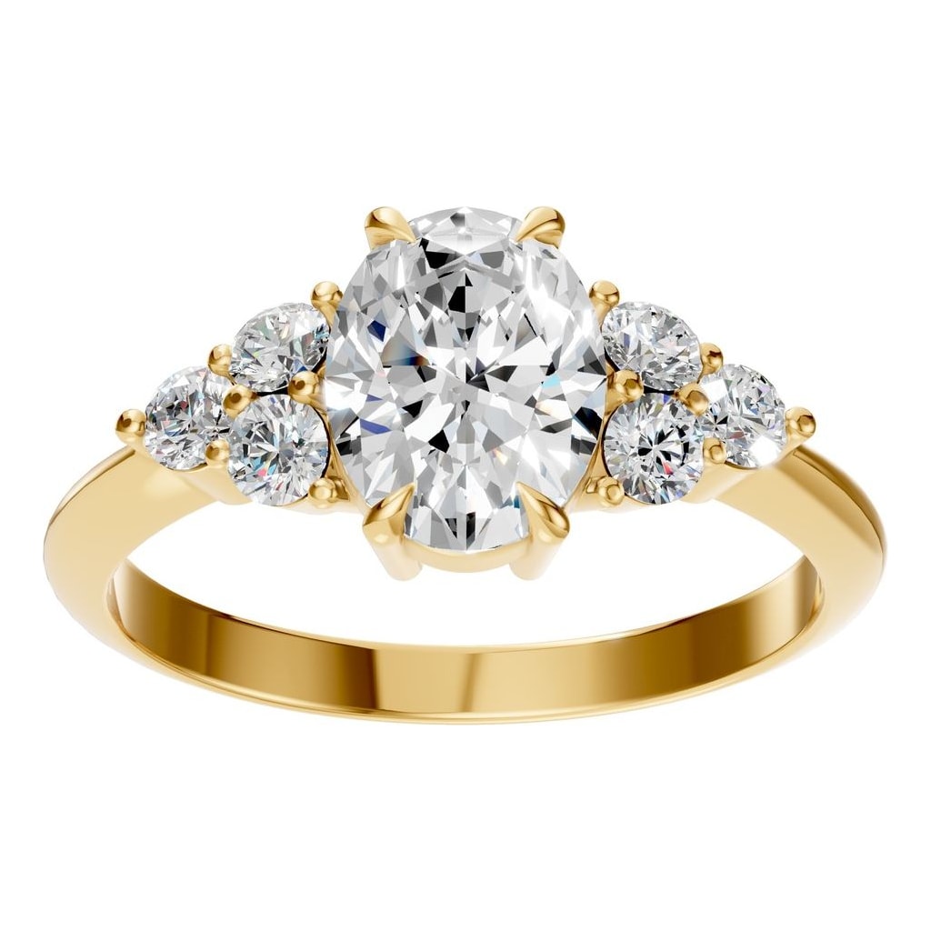 RI-9384 Yellow Gold Ring SET - Front View