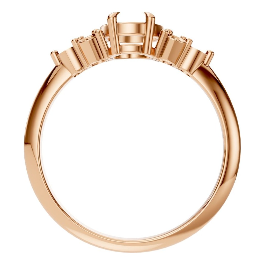 RI-9384 Rose Gold Ring UNSET - Top View