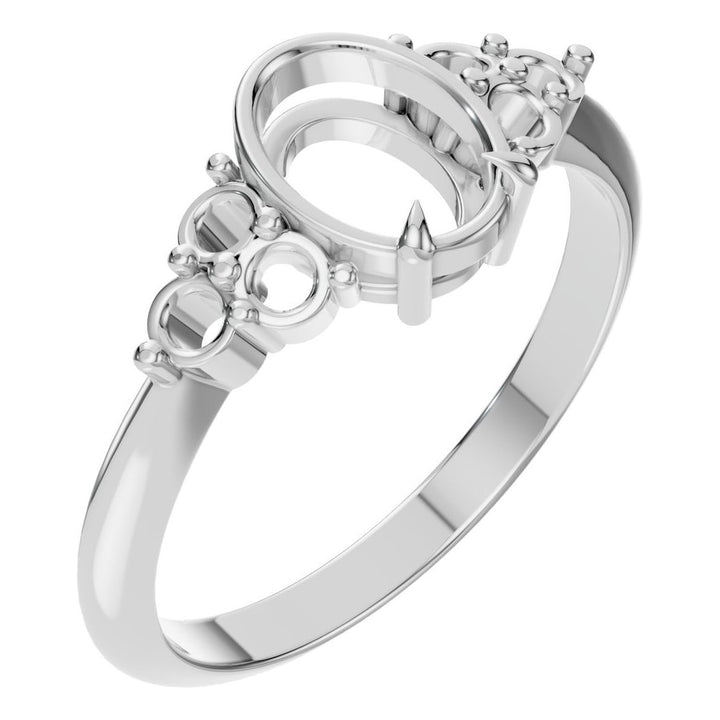 Seven Stone Ring Mounting - Oval 8x6mm