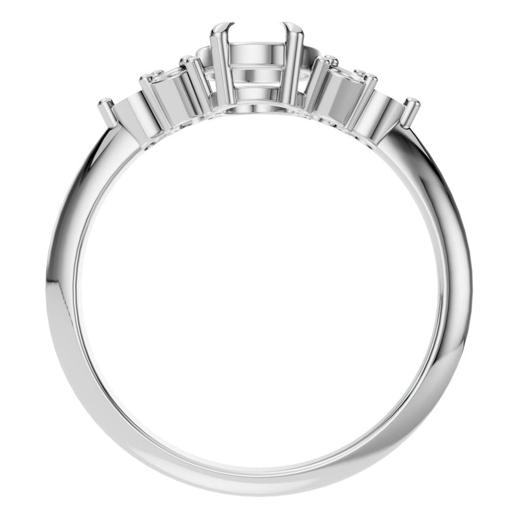 RI-9384 White Gold Ring UNSET - Top View