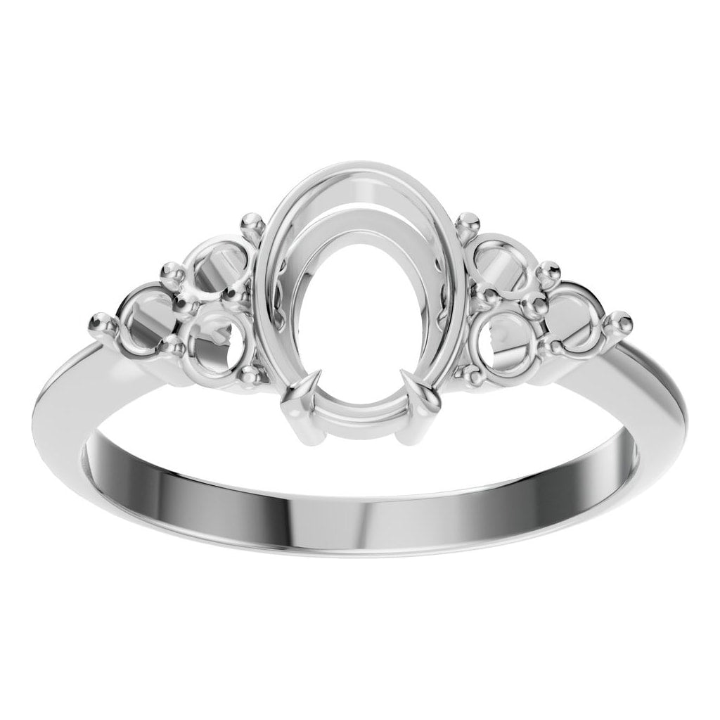 RI-9384 White Gold Ring UNSET - Front View
