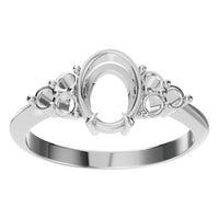 RI-9384 White Gold Ring UNSET - Front View
