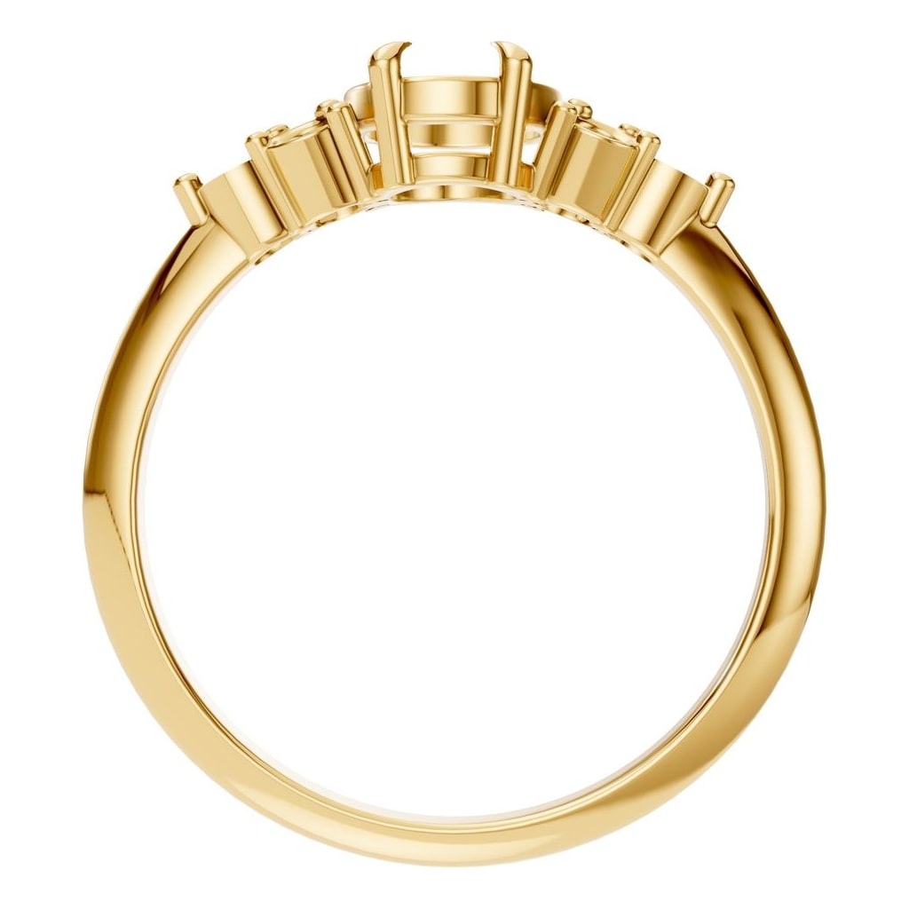 RI-9384 Yellow Gold Ring UNSET - Top View