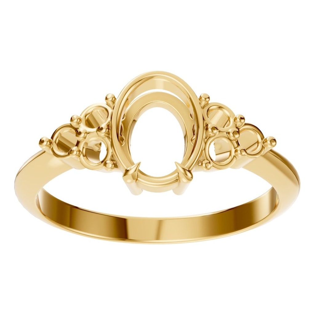 RI-9384 Yellow Gold Ring UNSET - Front View