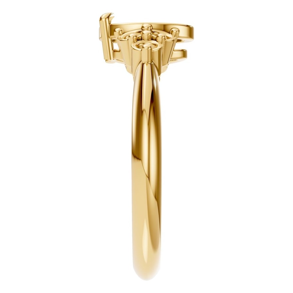 RI-9384 Yellow Gold Ring UNSET - Side View