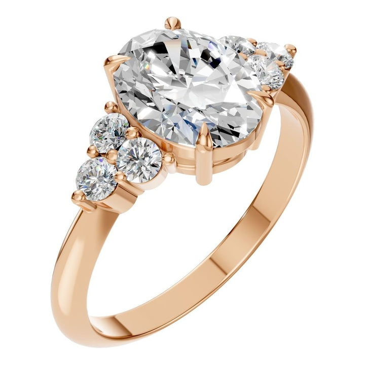 Seven Stone Ring Mounting - Oval 9x7mm