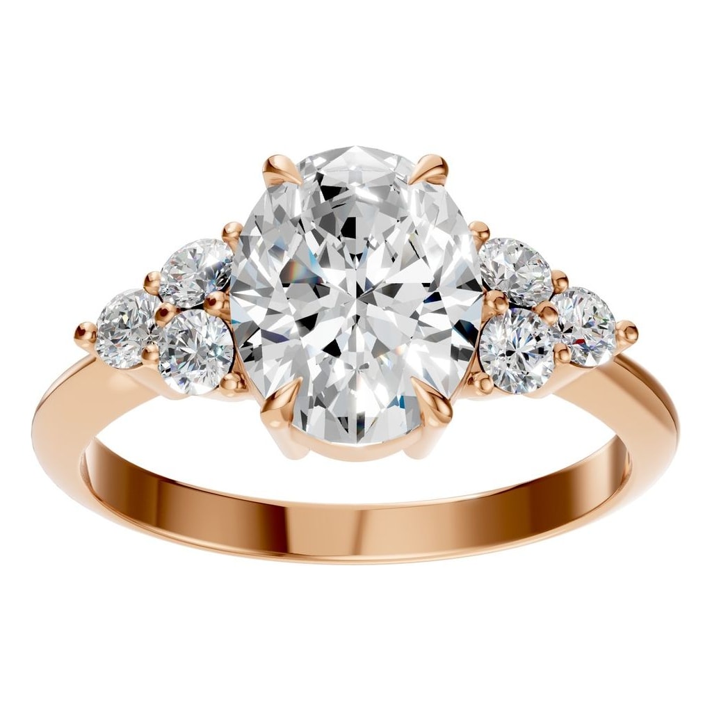 RI-9384 Rose Gold Ring SET - Front View