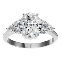 RI-9384 White Gold Ring SET - Front View