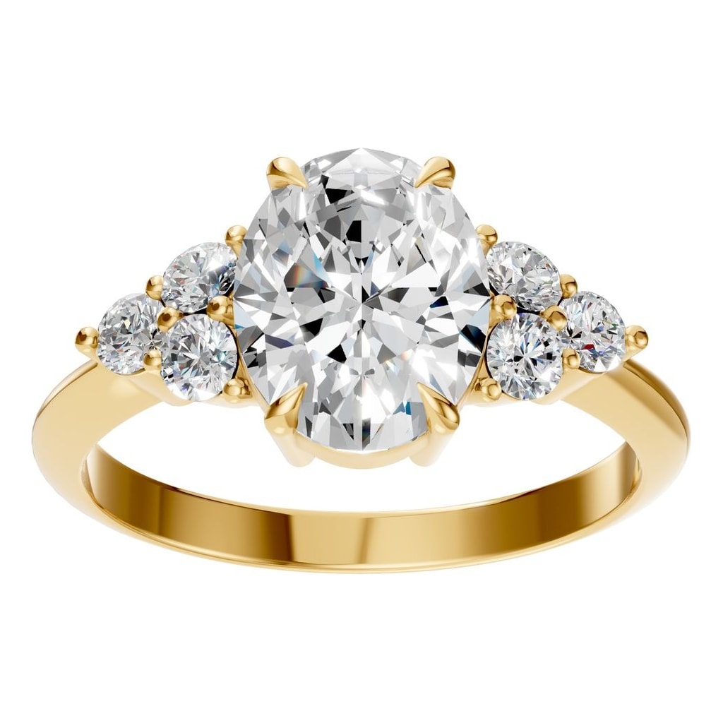 RI-9384 Yellow Gold Ring SET - Front View