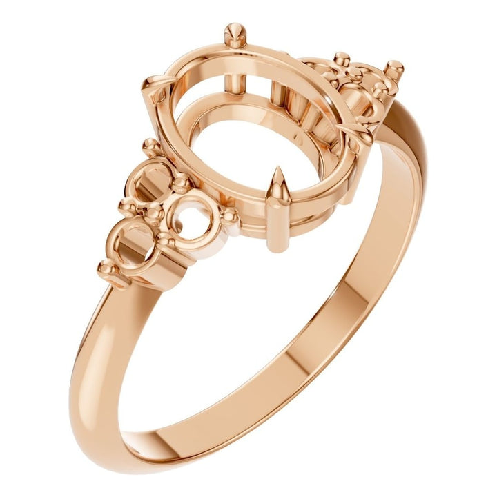 Seven Stone Ring Mounting - Oval 9x7mm