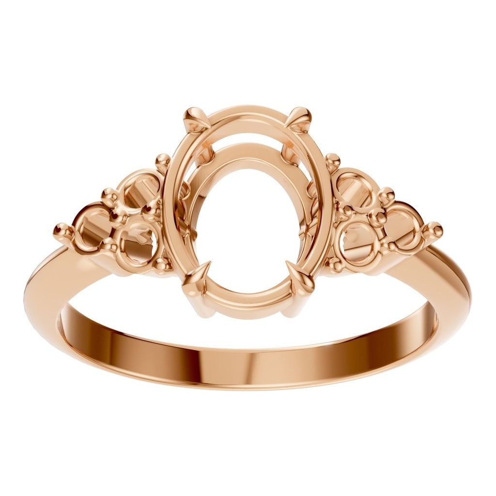 RI-9384 Rose Gold Ring UNSET - Front View