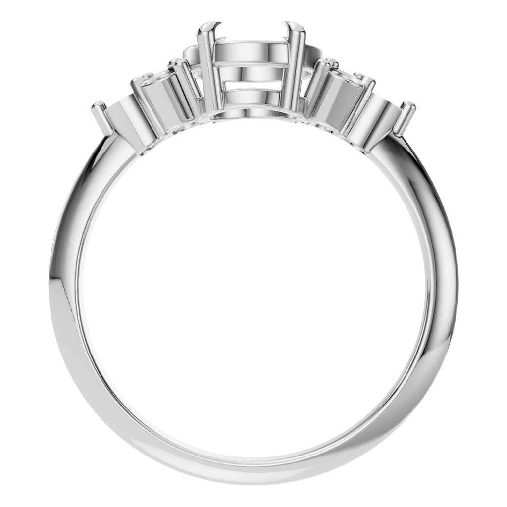 RI-9384 White Gold Ring UNSET - Top View
