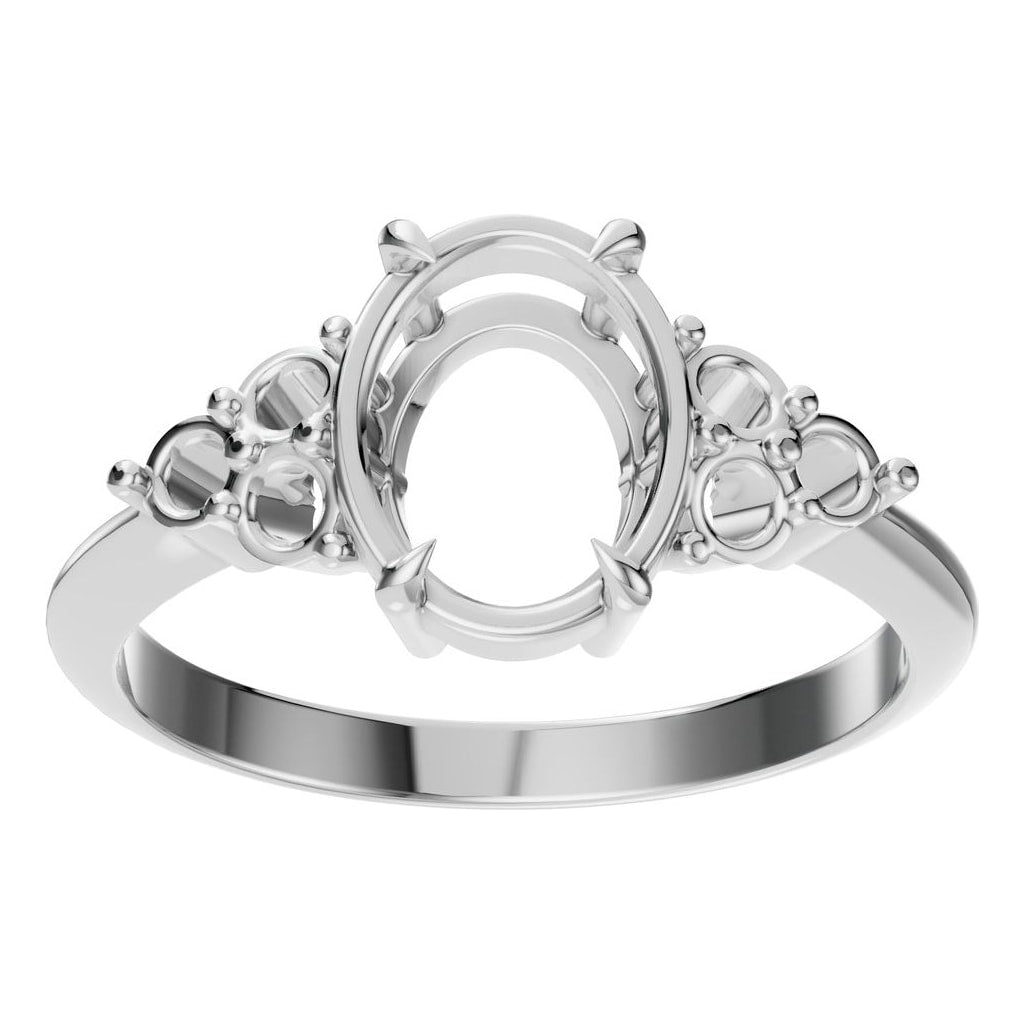 RI-9384 White Gold Ring UNSET - Front View