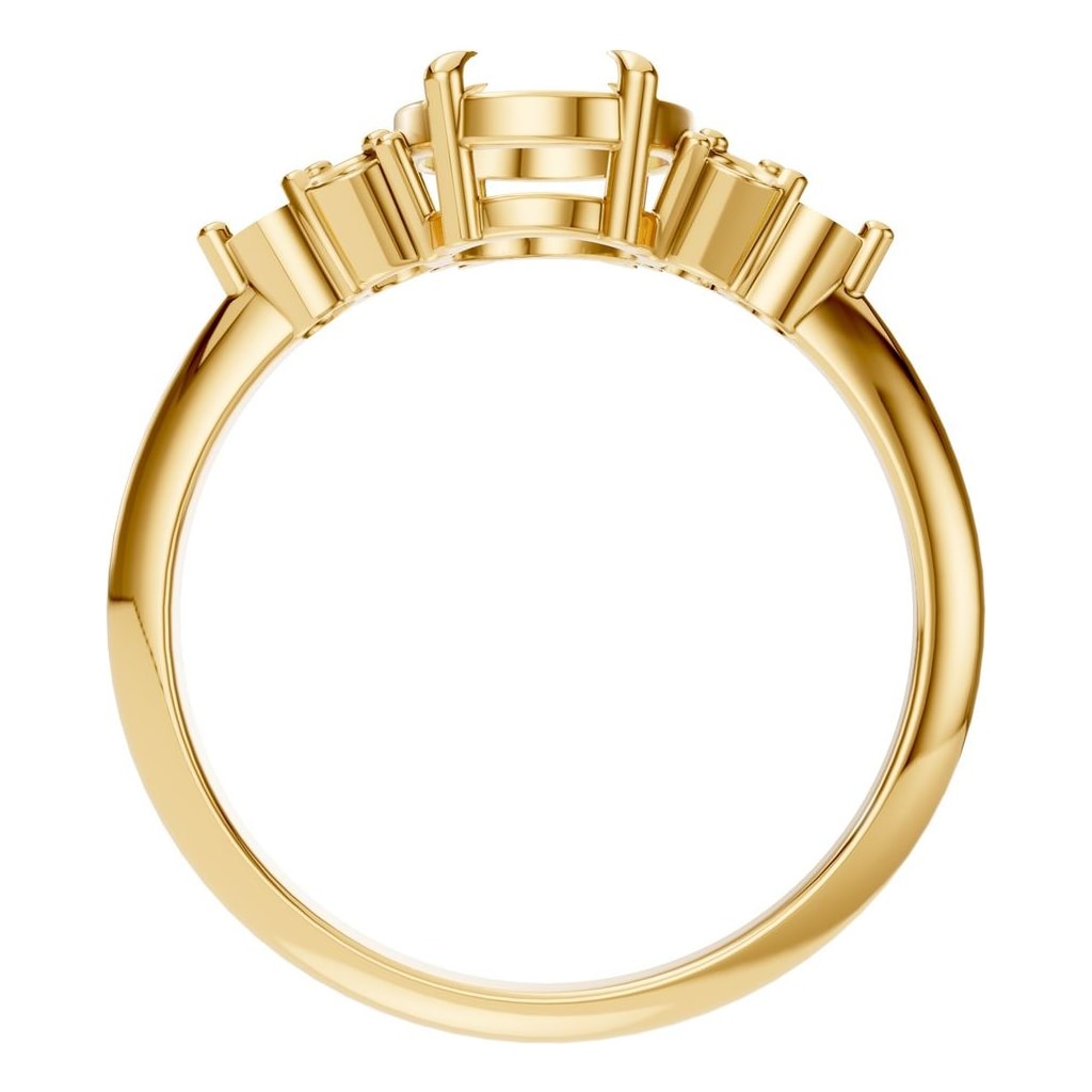 RI-9384 Yellow Gold Ring UNSET - Top View