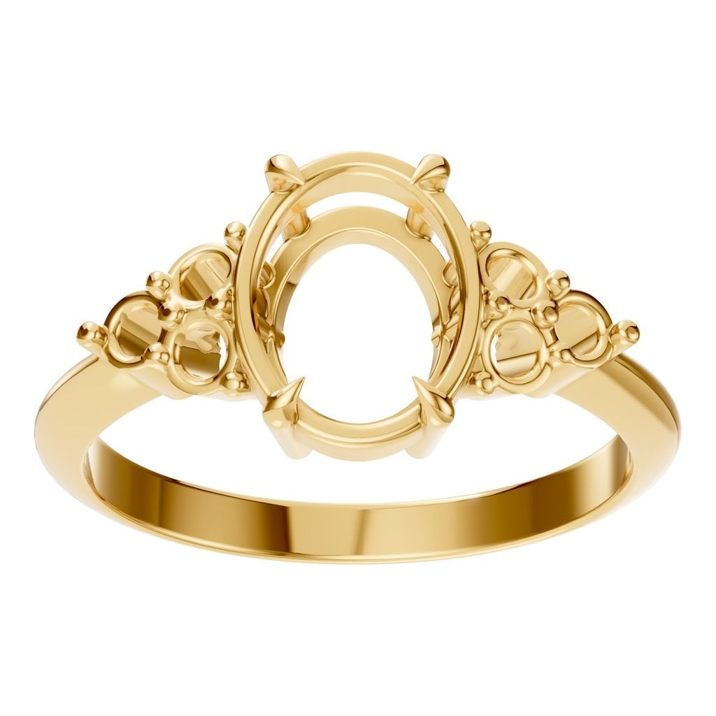 RI-9384 Yellow Gold Ring UNSET - Front View