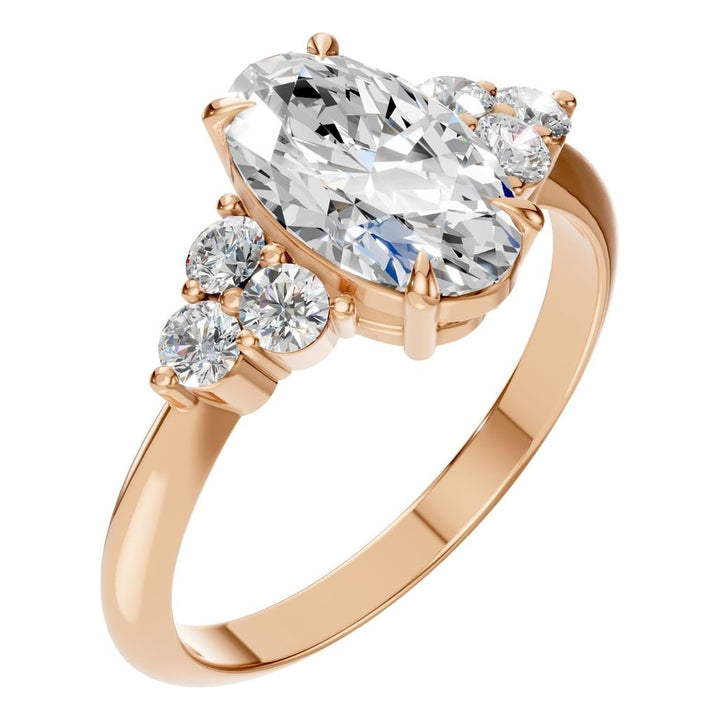 Seven Stone Ring Mounting - Oval 10x6mm