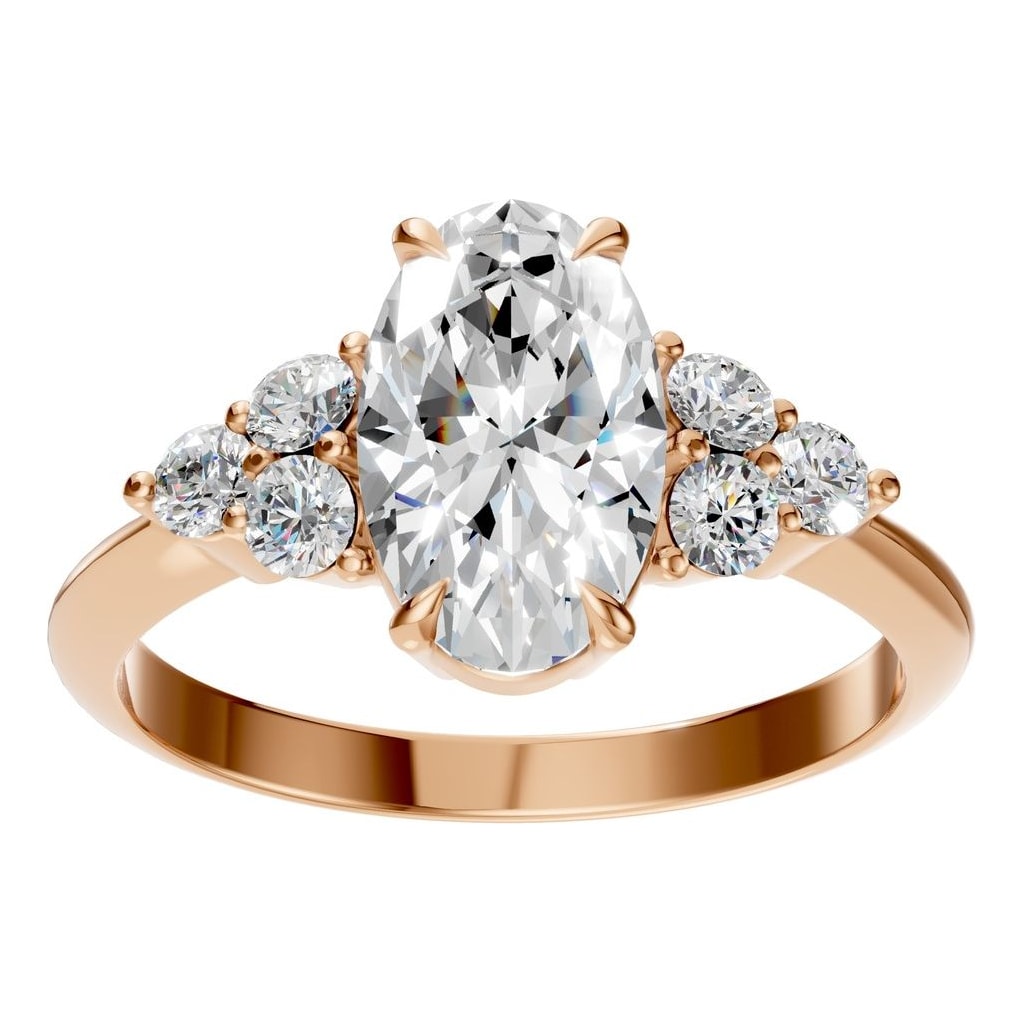 RI-9384 Rose Gold Ring SET - Front View