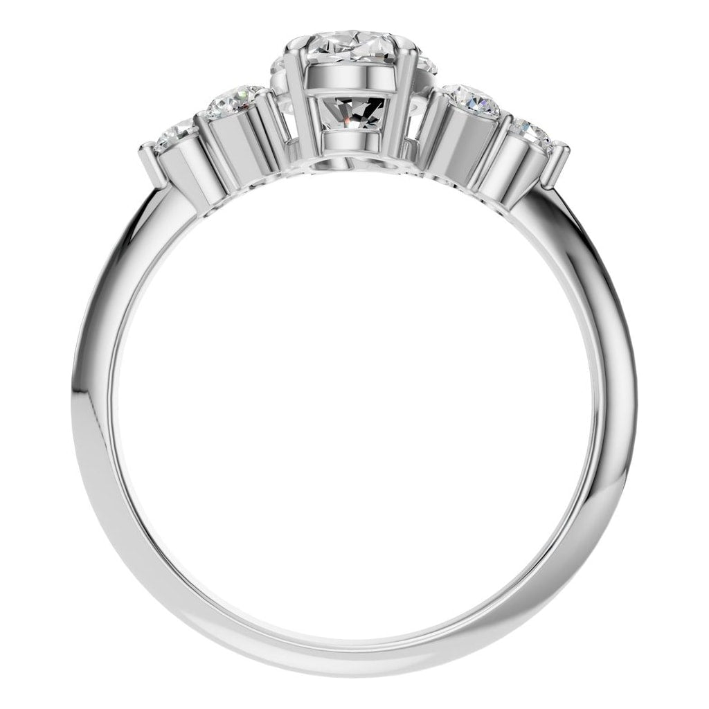 RI-9384 White Gold Ring SET - Top View