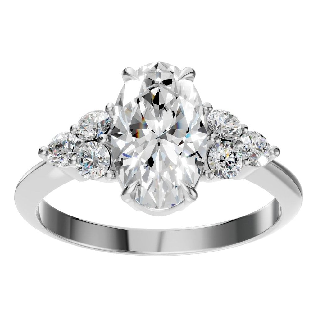 RI-9384 White Gold Ring SET - Front View