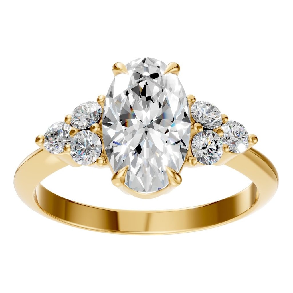 RI-9384 Yellow Gold Ring SET - Front View