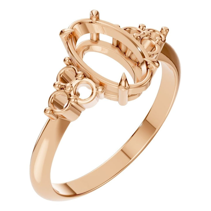Seven Stone Ring Mounting - Oval 10x6mm