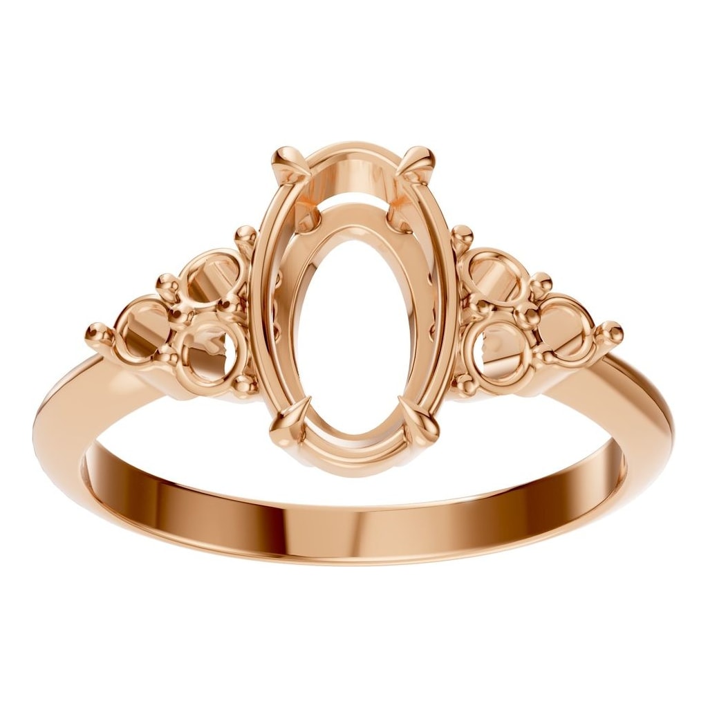 RI-9384 Rose Gold Ring UNSET - Front View