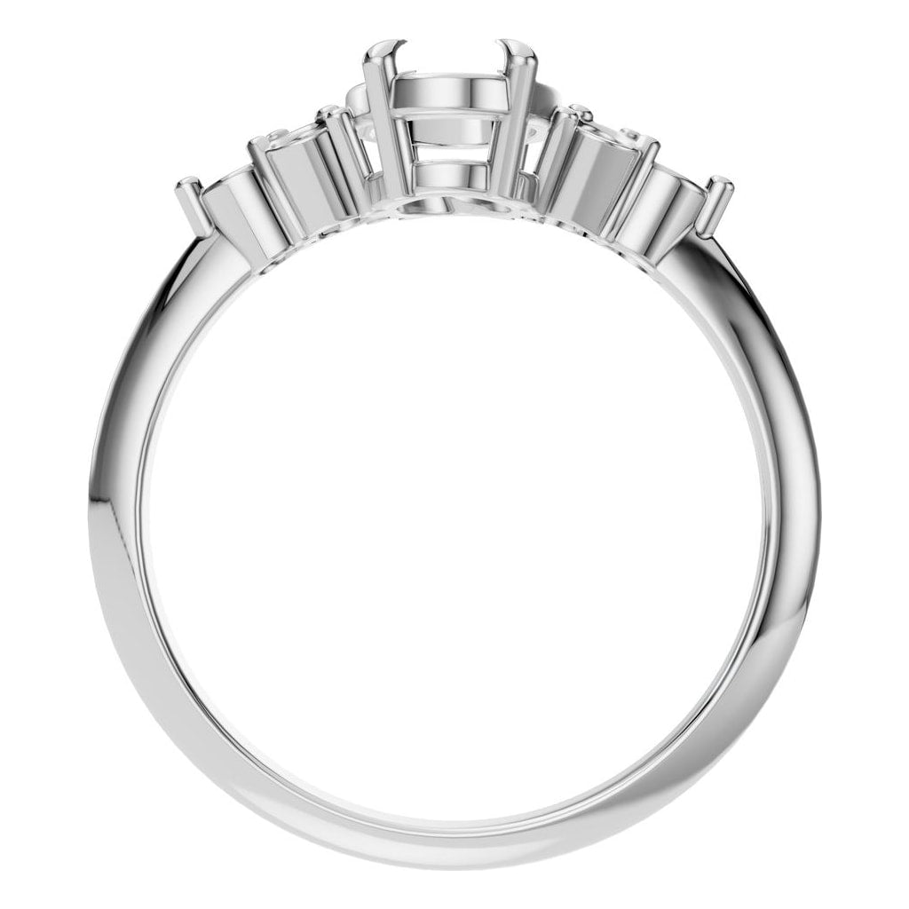RI-9384 White Gold Ring UNSET - Top View