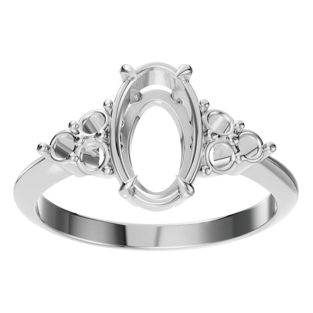 RI-9384 White Gold Ring UNSET - Front View