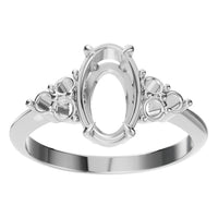 RI-9384 White Gold Ring UNSET - Front View