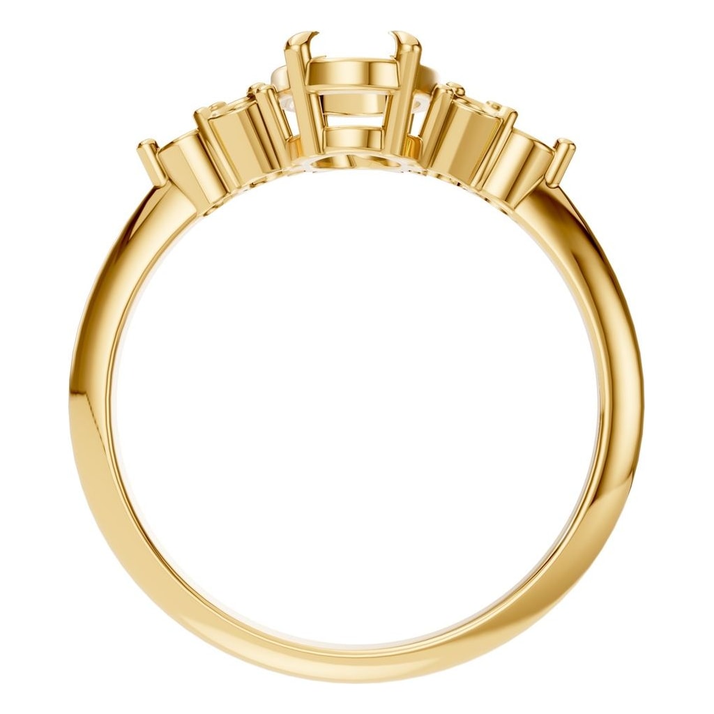 RI-9384 Yellow Gold Ring UNSET - Top View