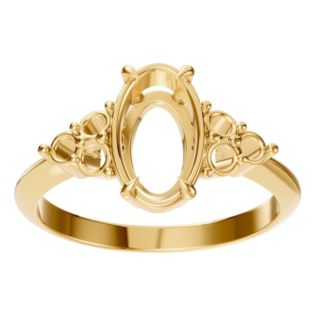 RI-9384 Yellow Gold Ring UNSET - Front View