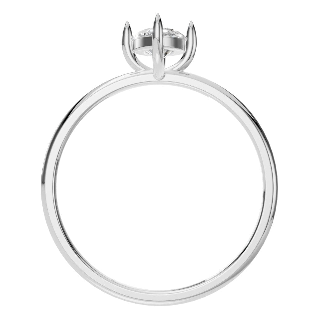 RI-9390 White Gold Ring SET - Top View