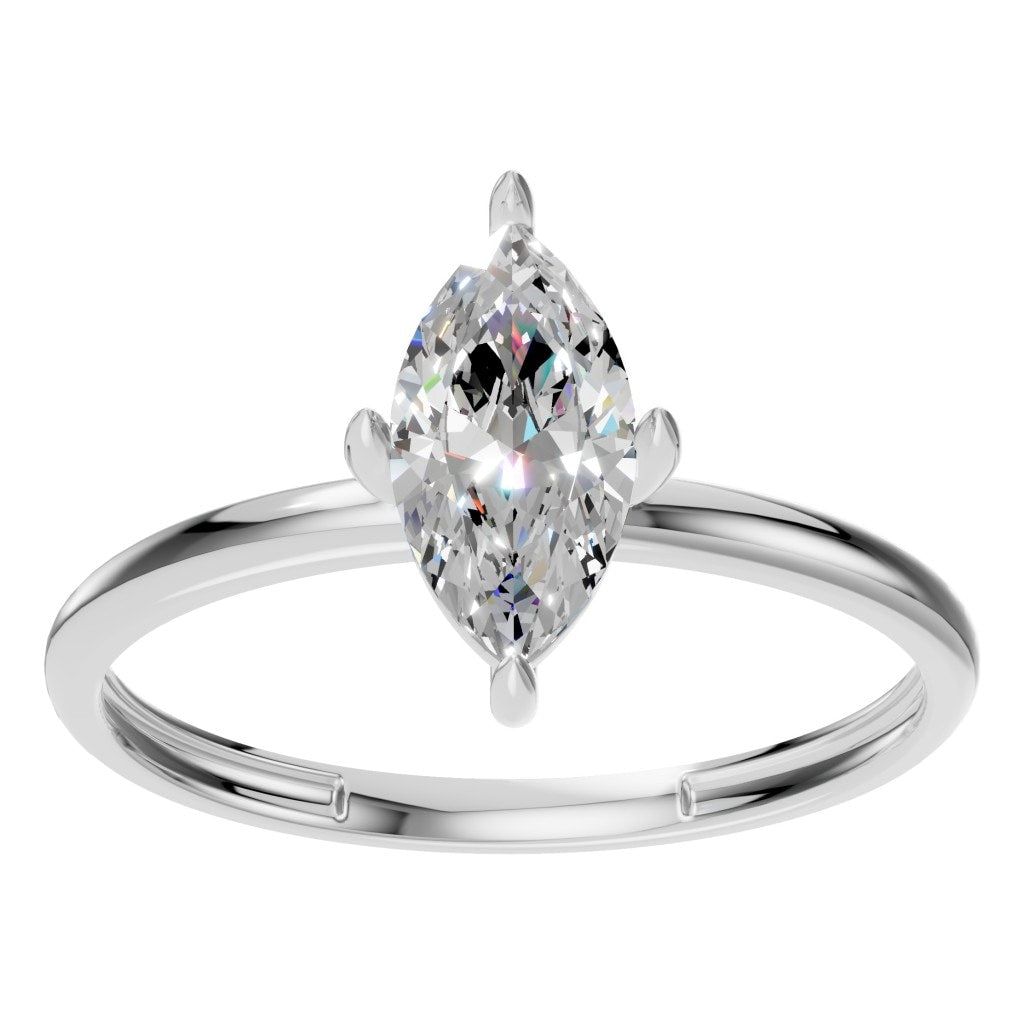 RI-9390 White Gold Ring SET - Front View
