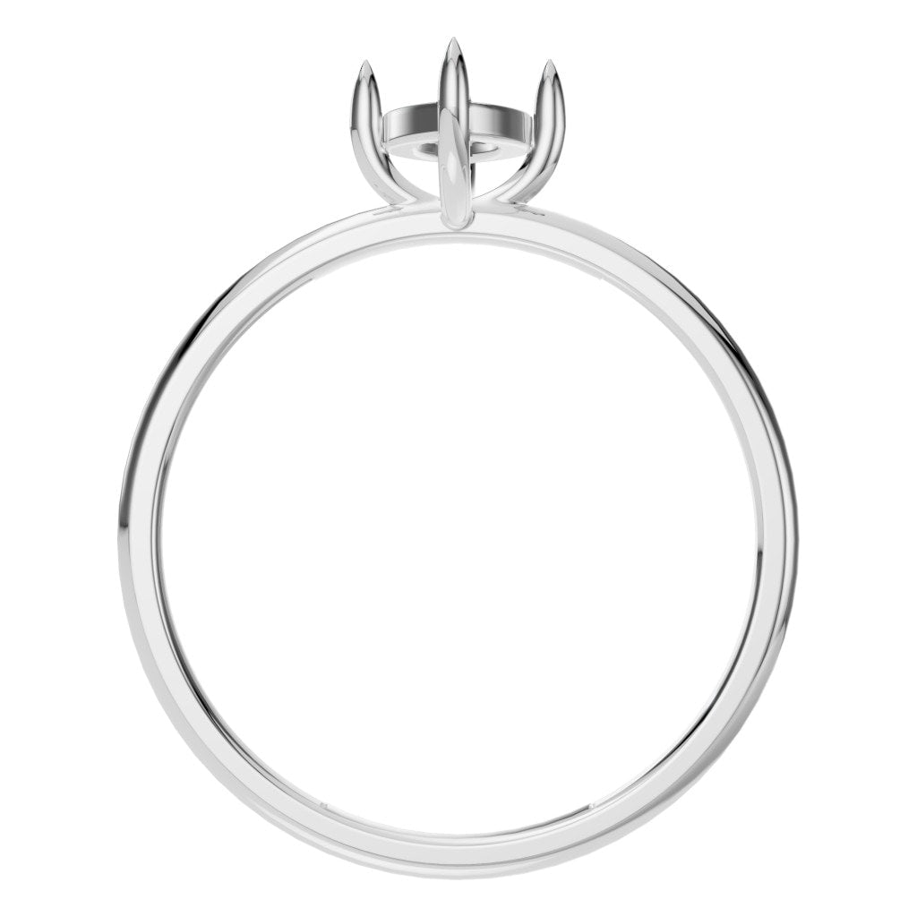 RI-9390 White Gold Ring UNSET - Top View