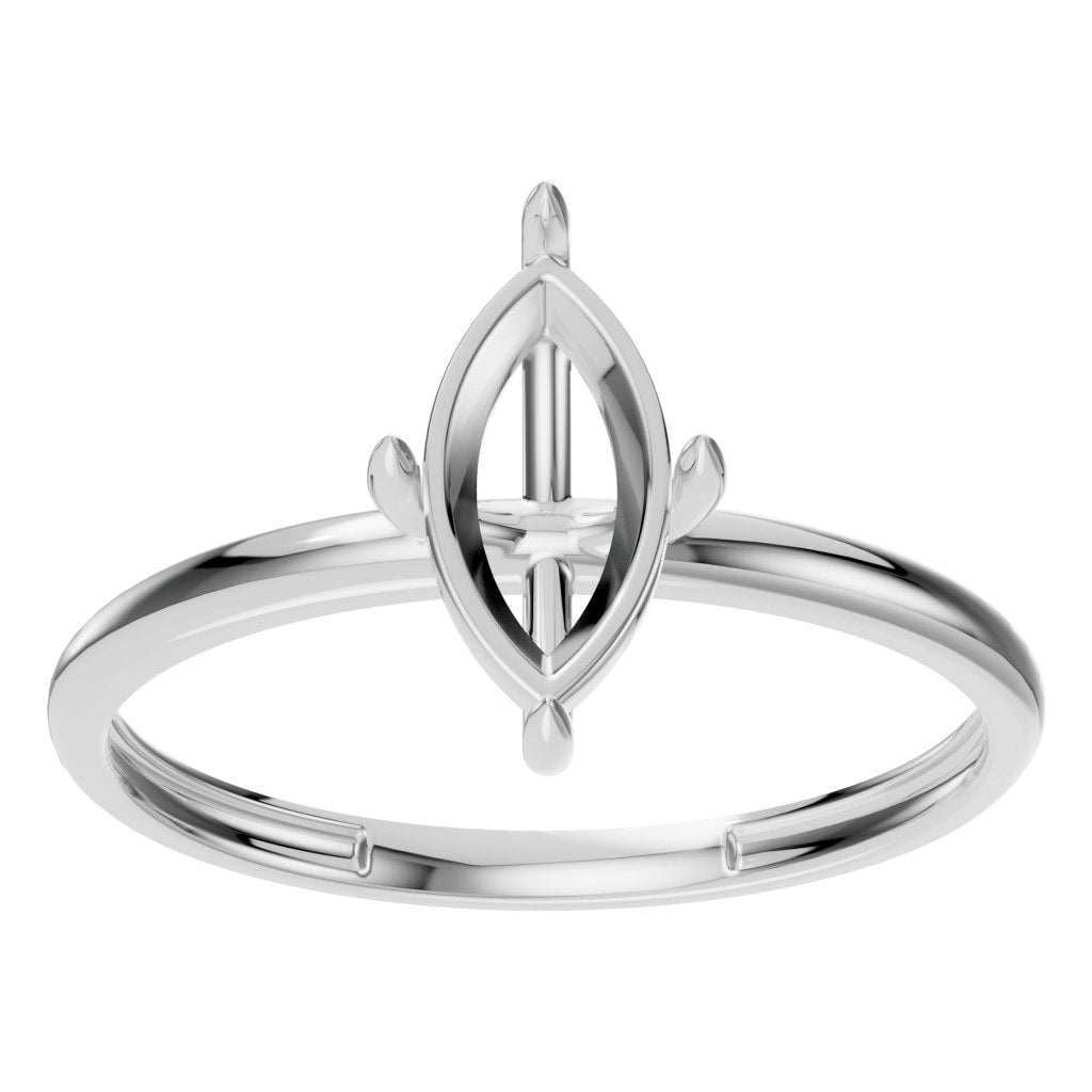 RI-9390 White Gold Ring UNSET - Front View