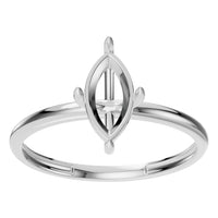 RI-9390 White Gold Ring UNSET - Front View