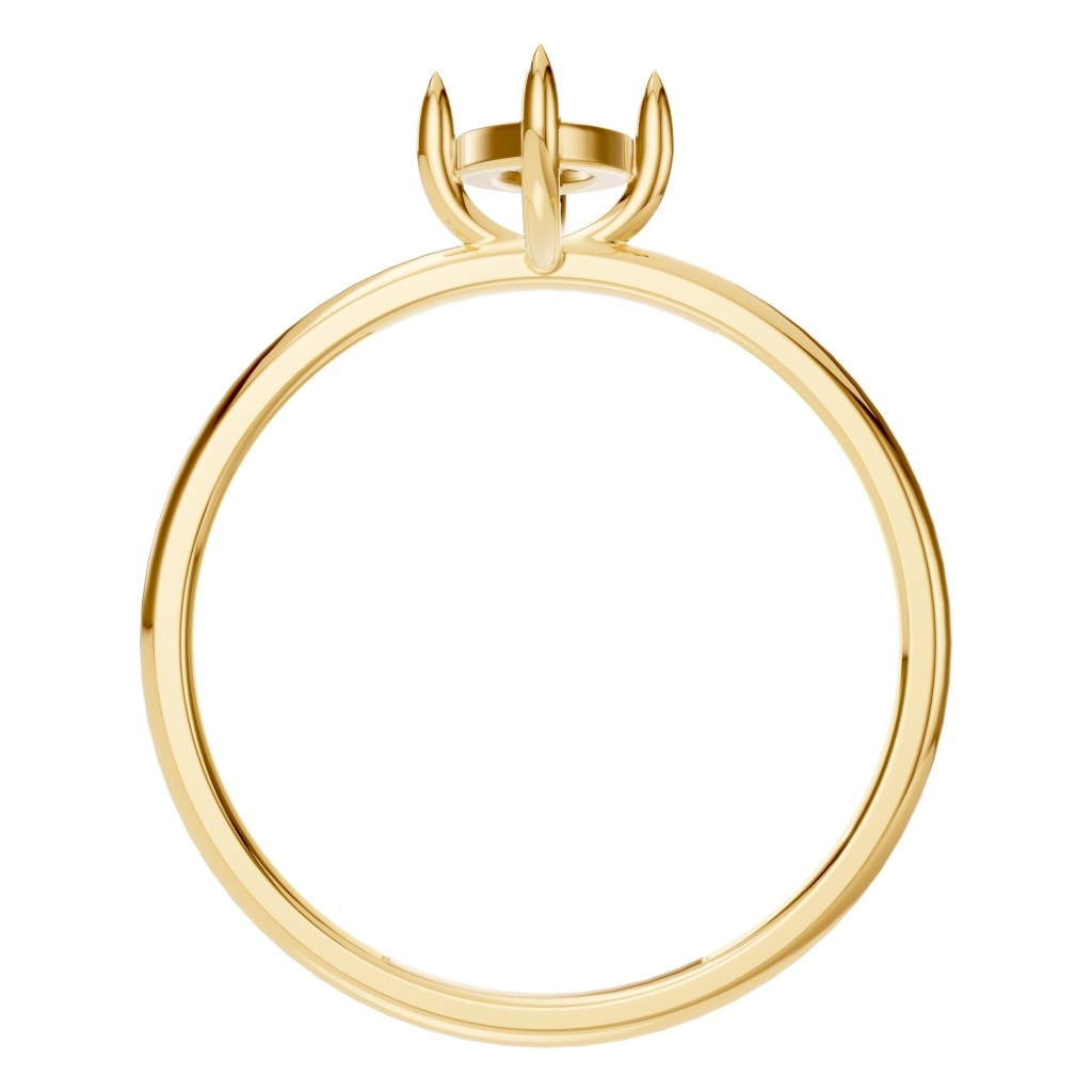 RI-9390 Yellow Gold Ring UNSET - Top View