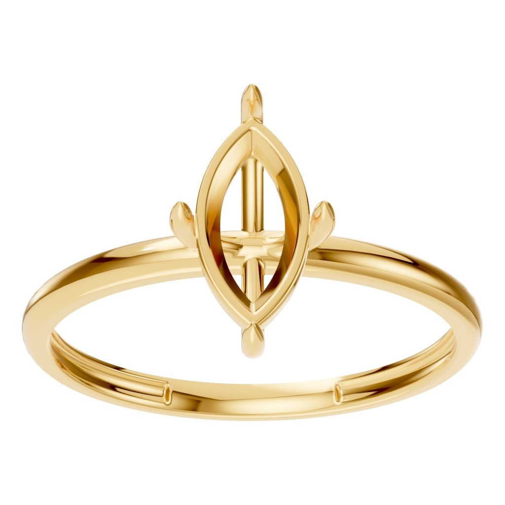 RI-9390 Yellow Gold Ring UNSET - Front View