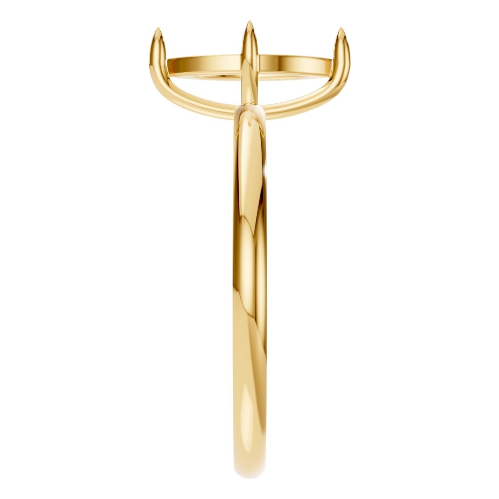 RI-9390 Yellow Gold Ring UNSET - Side View