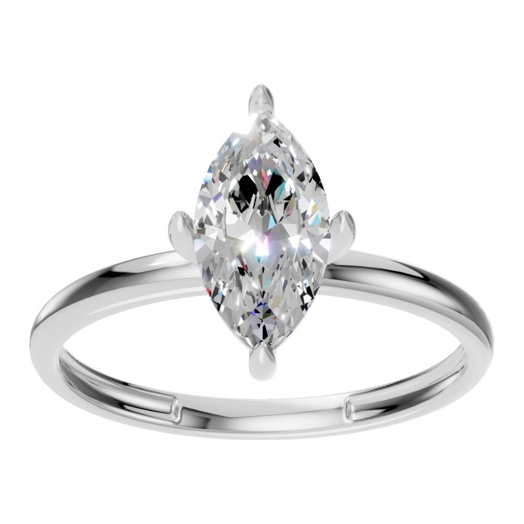 RI-9390 White Gold Ring SET - Front View