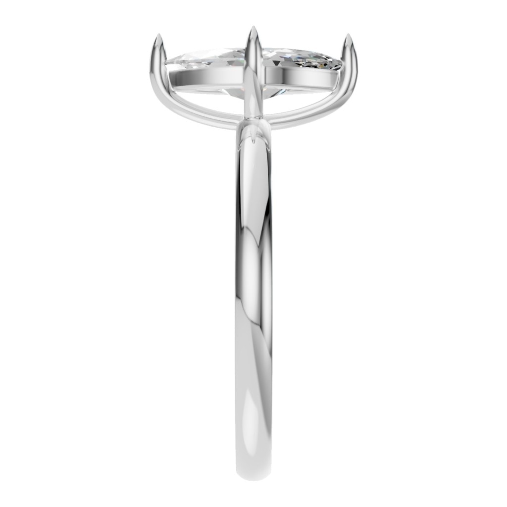 RI-9390 White Gold Ring SET - Side View