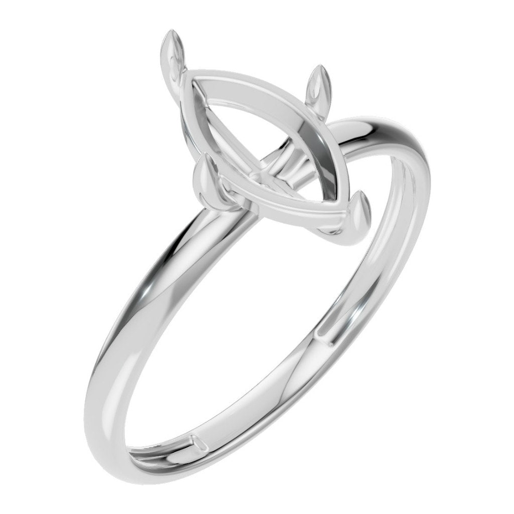 RI-9390 White Gold Ring UNSET - Main View